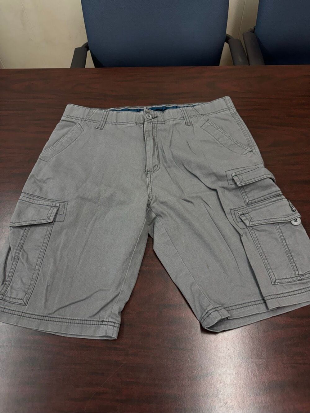 Mens Grey Cargo Shorts Size 34